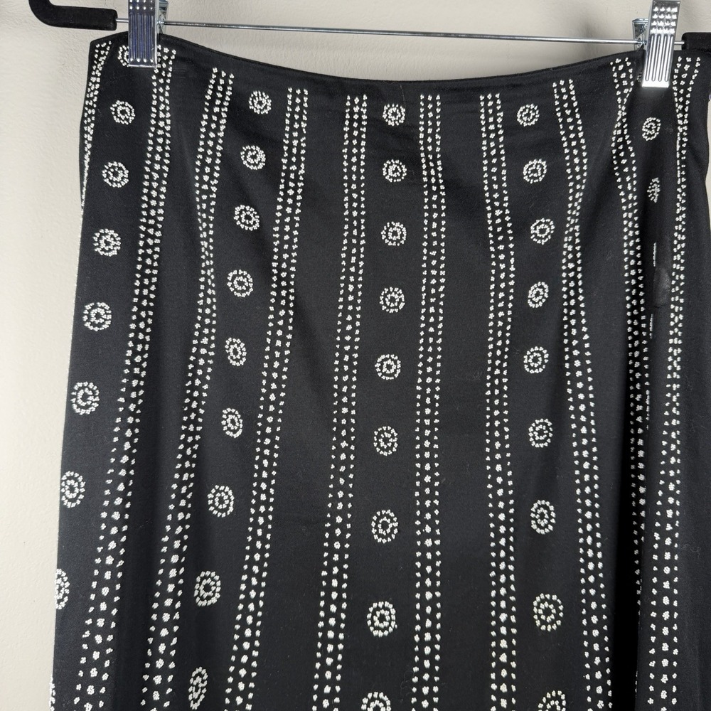 WHITE HOUSE BLACK MARKET SZ 10 Circle Skirt Cotton Beads Sequin Midi Boho Rival
